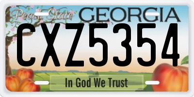 GA license plate CXZ5354