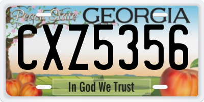 GA license plate CXZ5356