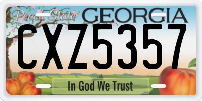 GA license plate CXZ5357