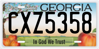 GA license plate CXZ5358