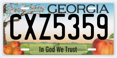 GA license plate CXZ5359
