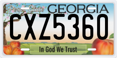 GA license plate CXZ5360