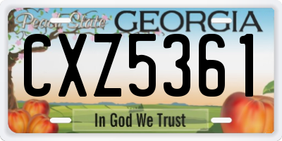 GA license plate CXZ5361