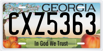 GA license plate CXZ5363