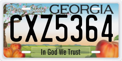 GA license plate CXZ5364