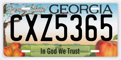 GA license plate CXZ5365