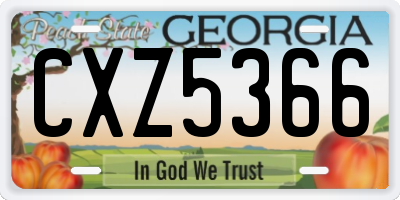 GA license plate CXZ5366