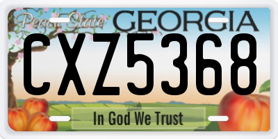 GA license plate CXZ5368