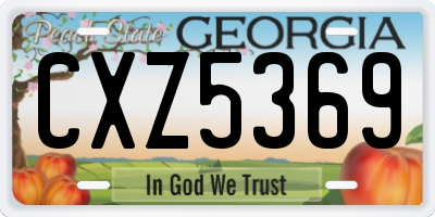 GA license plate CXZ5369