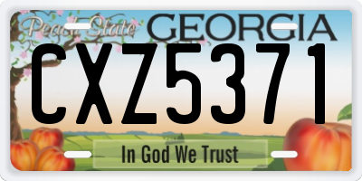 GA license plate CXZ5371