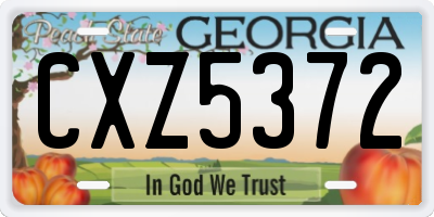 GA license plate CXZ5372