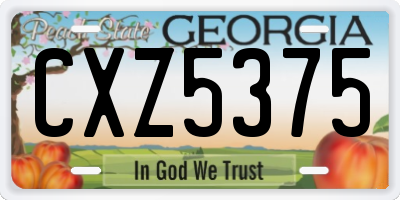 GA license plate CXZ5375