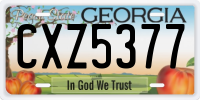 GA license plate CXZ5377