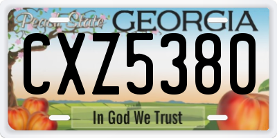 GA license plate CXZ5380
