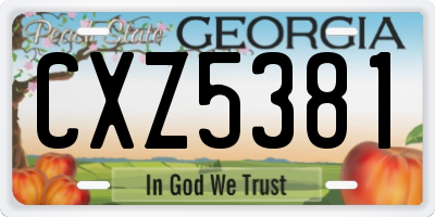 GA license plate CXZ5381