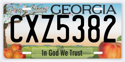 GA license plate CXZ5382