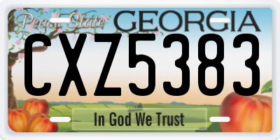 GA license plate CXZ5383