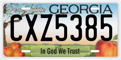 GA license plate CXZ5385