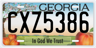 GA license plate CXZ5386