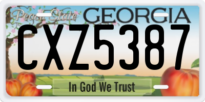 GA license plate CXZ5387
