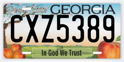 GA license plate CXZ5389