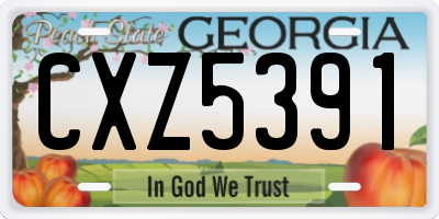 GA license plate CXZ5391