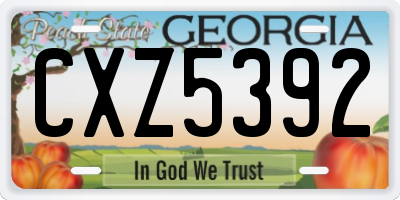 GA license plate CXZ5392