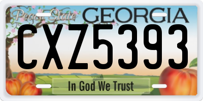 GA license plate CXZ5393