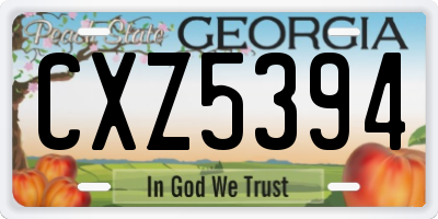 GA license plate CXZ5394