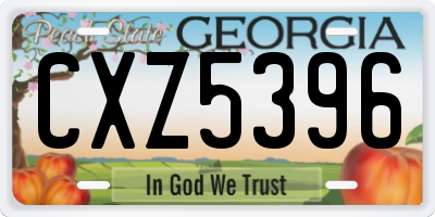 GA license plate CXZ5396