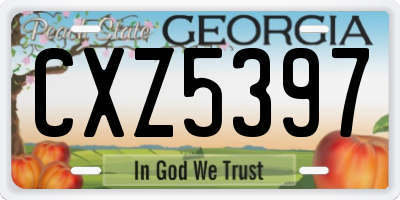 GA license plate CXZ5397