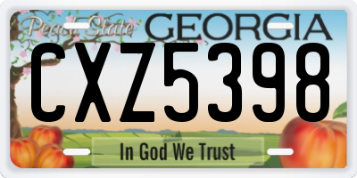 GA license plate CXZ5398