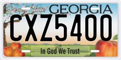 GA license plate CXZ5400