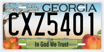 GA license plate CXZ5401