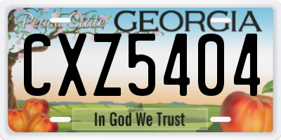 GA license plate CXZ5404