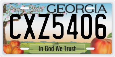 GA license plate CXZ5406