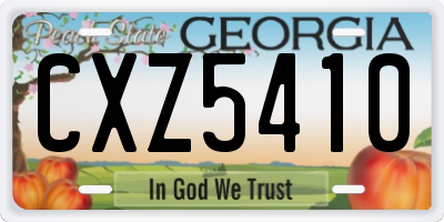 GA license plate CXZ5410