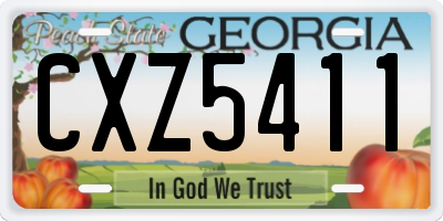 GA license plate CXZ5411
