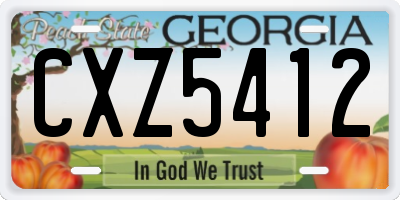 GA license plate CXZ5412
