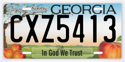 GA license plate CXZ5413
