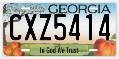 GA license plate CXZ5414