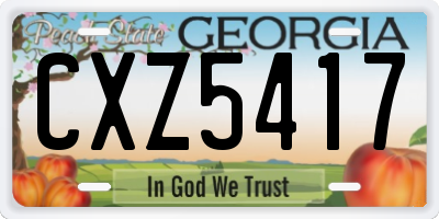 GA license plate CXZ5417