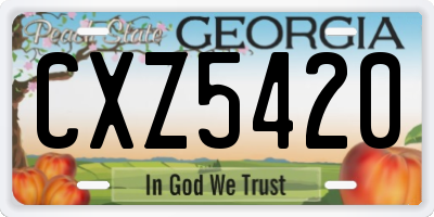 GA license plate CXZ5420