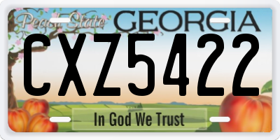 GA license plate CXZ5422