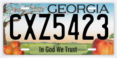 GA license plate CXZ5423