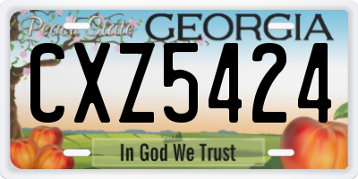 GA license plate CXZ5424