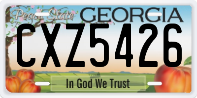 GA license plate CXZ5426