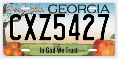 GA license plate CXZ5427