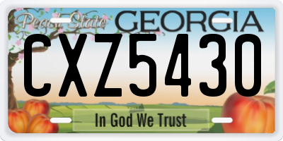 GA license plate CXZ5430