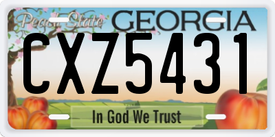 GA license plate CXZ5431
